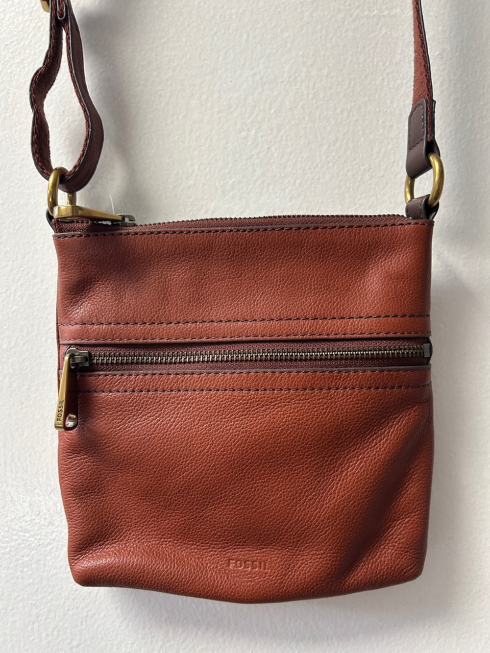 Fossil Cognac Leather Shoulder Bag